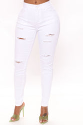 Reality Check Ripped Skinny Jeans - White Ins Street